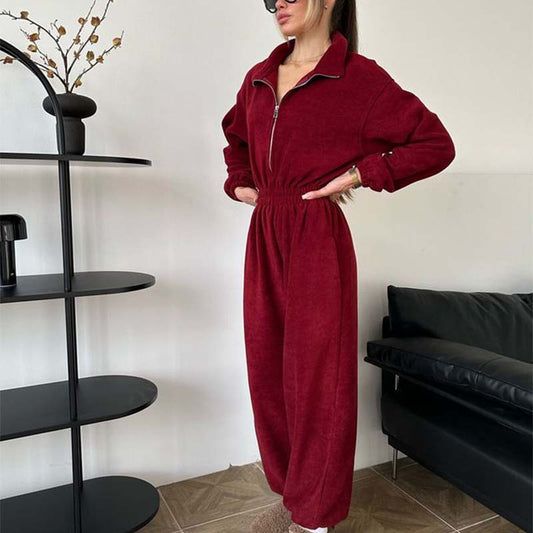 Gezellige warme jumpsuit met ritssluiting aan de voorkant⚡Perfect voor winteravonden – Warme jumpsuit met rits, comfy & cozy! (Beperkte voorraad!)