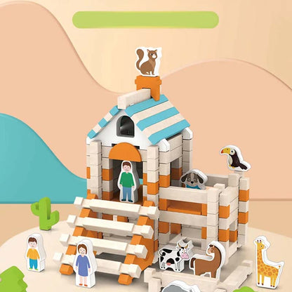 🎁 Perfect kerstcadeau voor kinderen! 🌟 Educatieve houten bouwstenen met -50% KORTING – plezierig leren was nog nooit zo leuk!