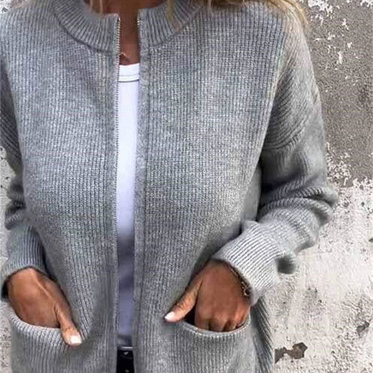 🔥 50% KORTING | Comfortabele Gebreide Damesjas met Rits – Warm & Makkelijk te Combineren