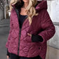 💜 HOT SALE! 50% KORTING! Dames Gewatteerde Jas – Diamantpatroon, Capuchon & Extra Warm 🧥 OP = OP!