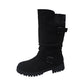 🔥 Winter 2025 Schoenen – Halfhoge Laarzen met Gesp & Warme Wollen Voering | Groot Formaat | Black Friday 50% Korting & Gratis Verzending!