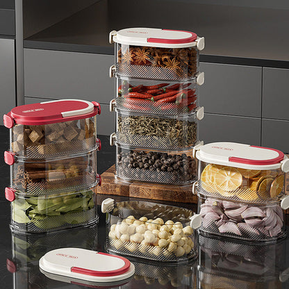 🧂 Multi-Laags Afgesloten Specerijen Organizer – Houd Alles Vers & Geordend | Nu Tijdelijk 50% Korting!