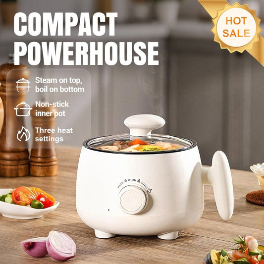 🍲 Draagbare Multifunctionele Elektrische Pan – 6-in-1 Koken, Antiaanbaklaag, 3 Verwarmingsstanden | 🔥 50% Korting + Gratis Verzend