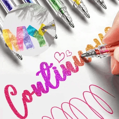 🎁 Last Day! 49% OFF – Glitter Gel Pen Set ✨ Biodegradable Eco-Glitter • 8/12/18 Colors • Smudge-Proof & Smooth Writing