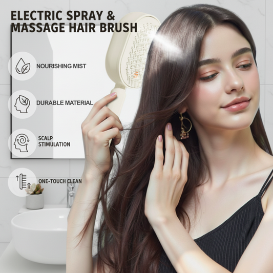 💆‍♀️ Elektrische Haarborstel met Spray & Massage – Zacht Ontwarren zonder Trekken ✨