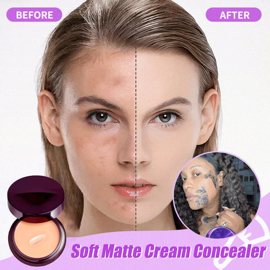 👀50% KORTING – Zachte Matte Crème Concealer | Volledige Dekking tegen Donkere Kringen & Onzuiverheden, Natuurlijk Finish