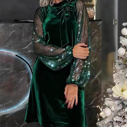 Elegante Pailletten Avondjurk 👗 Met Halsstrik & Luxe Glans | Nu 50% KORTING ⏳