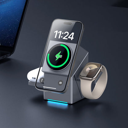 🔥 50% KORTING – 3-in-1 Opvouwbaar Magnetisch Draadloos Laadstation voor Telefoon, Smartwatch & Oordopjes