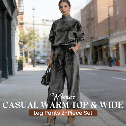 ✨ Dames Casual Warme Top & Wijde Broek 2-delige Set – Comfortabel, Stijlvol & Nu 50% Korting