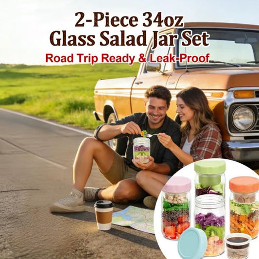 🥗 Multi-Purpose Leak-Proof Glass Food Storage Jars | Keep Food Fresh, Stackable & Heat-Resistant – Limited 50% Off