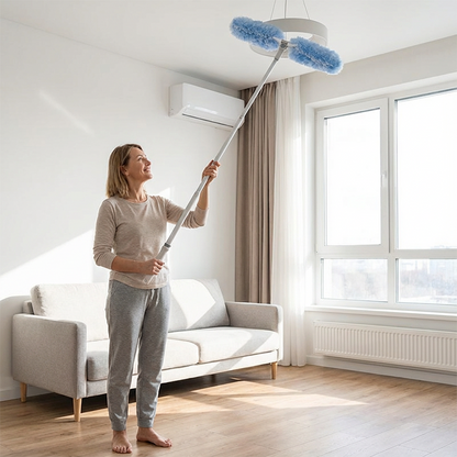 🧹50% KORTING – Telescopische Stofborstel – Elektrostatische Stofopname voor Meubels, Planken & Moeilijk Bereikbare Plekken