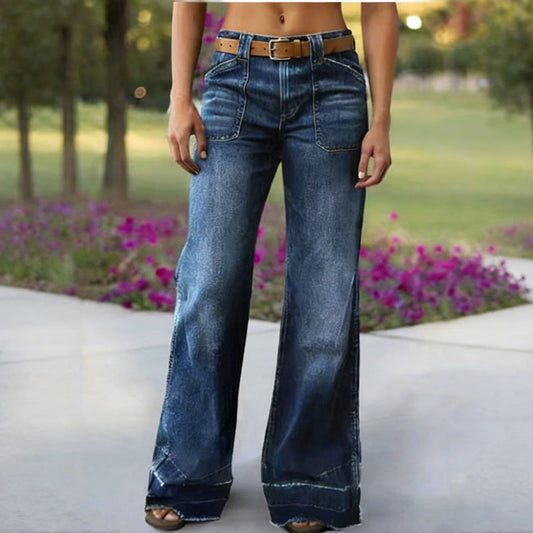 Retro Flare Jeans met Zakken – Slank Effect, Comfortabele Pasvorm | Nu 50% Korting