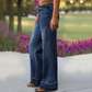 Retro Flare Jeans met Zakken – Slank Effect, Comfortabele Pasvorm | Nu 50% Korting