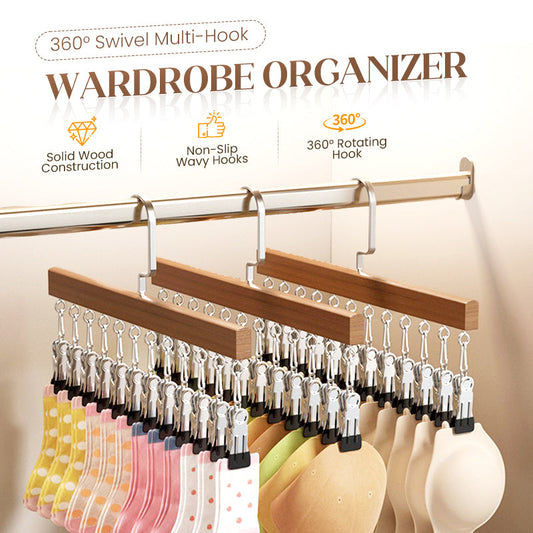 🧺 360° Draaibare Kledingkastorganizer met Meerdere Haken – Bespaar Ruimte & Houd Je Kast Netjes | Nu 60% Korting + 2+1 Gratis