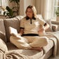 Gebreide Loungeset met Contrasterende Bies – Comfort met een Luxe Touch | 50% Korting