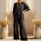 Dames Tweedelige Outfit met Asymmetrische Top – Losvallend, Verzorgd & Tijdloos | 50% Korting