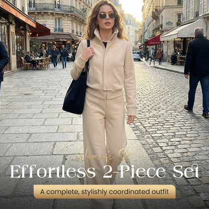 Dames Set met Gevoerde Jas & Wijde Broek – Warm, Comfortabel en Verzorgd | 50% Korting