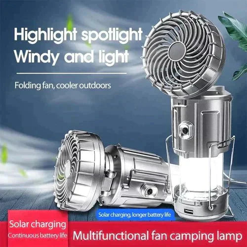 🏕️ 2-in-1 Draagbare LED Campinglantaarn met Ventilator | Licht & Verkoeling in Eén – Compact, Handig & Oplaadbaar