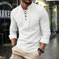 👔 NU 50% KORTING! 💎 Casual herenoverhemd in effen kleur – vetersluiting bij de hals, moderne opstaande kraag en ademend katoen ✨