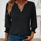 🎁 50% KORTING! Damesmode V-hals Blouse met 3/4 Mouwen – Comfortabel, Stijlvol & Perfect voor Werk of Vrije Tijd