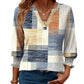 🎁 50% KORTING! Damesmode V-hals Blouse met 3/4 Mouwen – Comfortabel, Stijlvol & Perfect voor Werk of Vrije Tijd