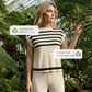 Tweedelige set die comfort en stijl moeiteloos combineert💕Gestreepte Top & Wijde Broek – Jouw Nieuwe Zomercombi