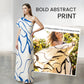 Maxi-Jurk Met Abstracte Print & Één Schouder – Opvallend Elegant