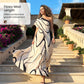 Maxi-Jurk Met Abstracte Print & Één Schouder – Opvallend Elegant