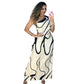 Maxi-Jurk Met Abstracte Print & Één Schouder – Opvallend Elegant