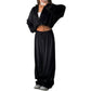 Casual damesjas met rits en wijde broek set