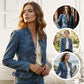 👖 Dames spijkerjack met ruches – Casual, stijlvol en makkelijk te combineren ✨