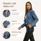 👖 Dames spijkerjack met ruches – Casual, stijlvol en makkelijk te combineren ✨