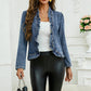 👖 Dames spijkerjack met ruches – Casual, stijlvol en makkelijk te combineren ✨