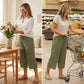 Comfortabel, stijlvol & perfect voor warme dagen – Nu 60% introductiekorting! 👖✨Capri Broek Met Wijde Pijpen, Ribstof & Zakken – Nieuwe Collectie
