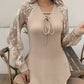 Women’s Elegant Long Sleeve Lace Panel Top