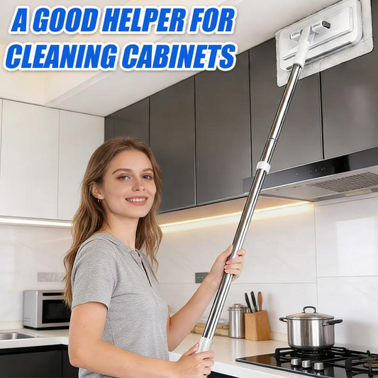 🧹 Hands-Free Flat Mop – Universele Klem & Extra Lang | Eenvoudig & Snel Schoonmaken – Nu 62% Korting