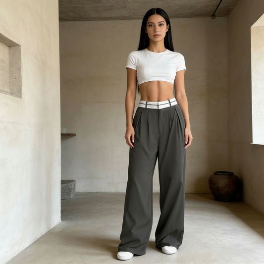 🔥 63% Korting – Stijlvolle Wijde Broek met Hoge Taille | Flatterend, Elegant & Laat je Langer Lijken