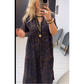 Maxi-Jurk Met V-Hals & Luipaardprint – Gelaagde Rok, Flatterende Taille✨Nieuwe collectie – Nu 72% tijdelijke korting!