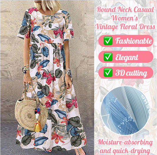 🔥 78% Korting – Retro Maxi Jurk met Bloemenprint | Losvallend, Flatterend & Licht om te Dragen