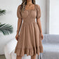 🌞HETE UITVERKOOP 50% KORTING👗 Zomerse casual midi-jurk met ruches aan de zoom