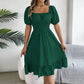 🌞HETE UITVERKOOP 50% KORTING👗 Zomerse casual midi-jurk met ruches aan de zoom