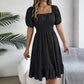 🌞HETE UITVERKOOP 50% KORTING👗 Zomerse casual midi-jurk met ruches aan de zoom