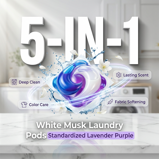 🧺 50% Korting – 5-in-1 White Musk Wasmiddel Pods (80 Stuks) | Frisse Geur & Krachtige Reiniging in Één Capsule
