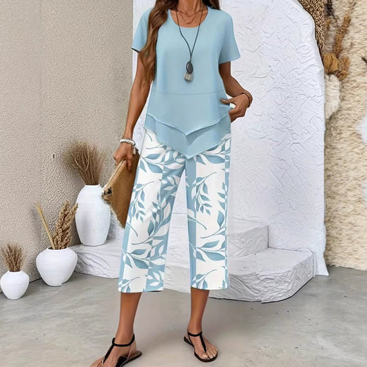 ✨ Gelaagde dames set – Comfortabele tuniek top met losse broek voor dagelijkse elegantie 🌿