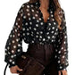 👚 62% Korting – Damesblouse met Stippen & Knoopsluiting | Retro, Elegant & Makkelijk te Combineren