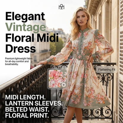 🔥 56% KORTING – Vintage Bloemenjurk | Luchtig Comfort, Elegante Taille & Tijdloze Retro Stijl 🌸✨