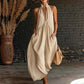 🌴 69% Korting – Zomerse Maxi-Jurk met Halternek & V-hals | Elegant, Luchtig & Perfect voor Vakantie