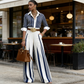 🟥 Zomer Uitverkoop – 60% Korting – 2-delige Dames Set | Gestreept Shirt & Wijde Broek | Comfortabel & Stijlvol