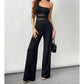 ✨ Stijlvolle jumpsuit met mesh paneel en wijde pijpen – Tijdloos, vrouwelijk en comfortabel 🌙