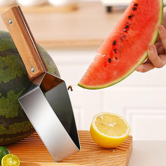 🍍 RVS fruitsnijder met houten handvat – Compact en handig voor in de keuken 🌿